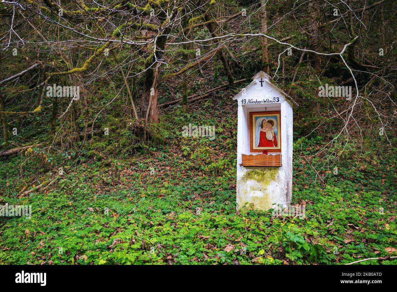 Sanctuaire de Wayside dans la forêt de Styrie, Autriche Banque D'Images