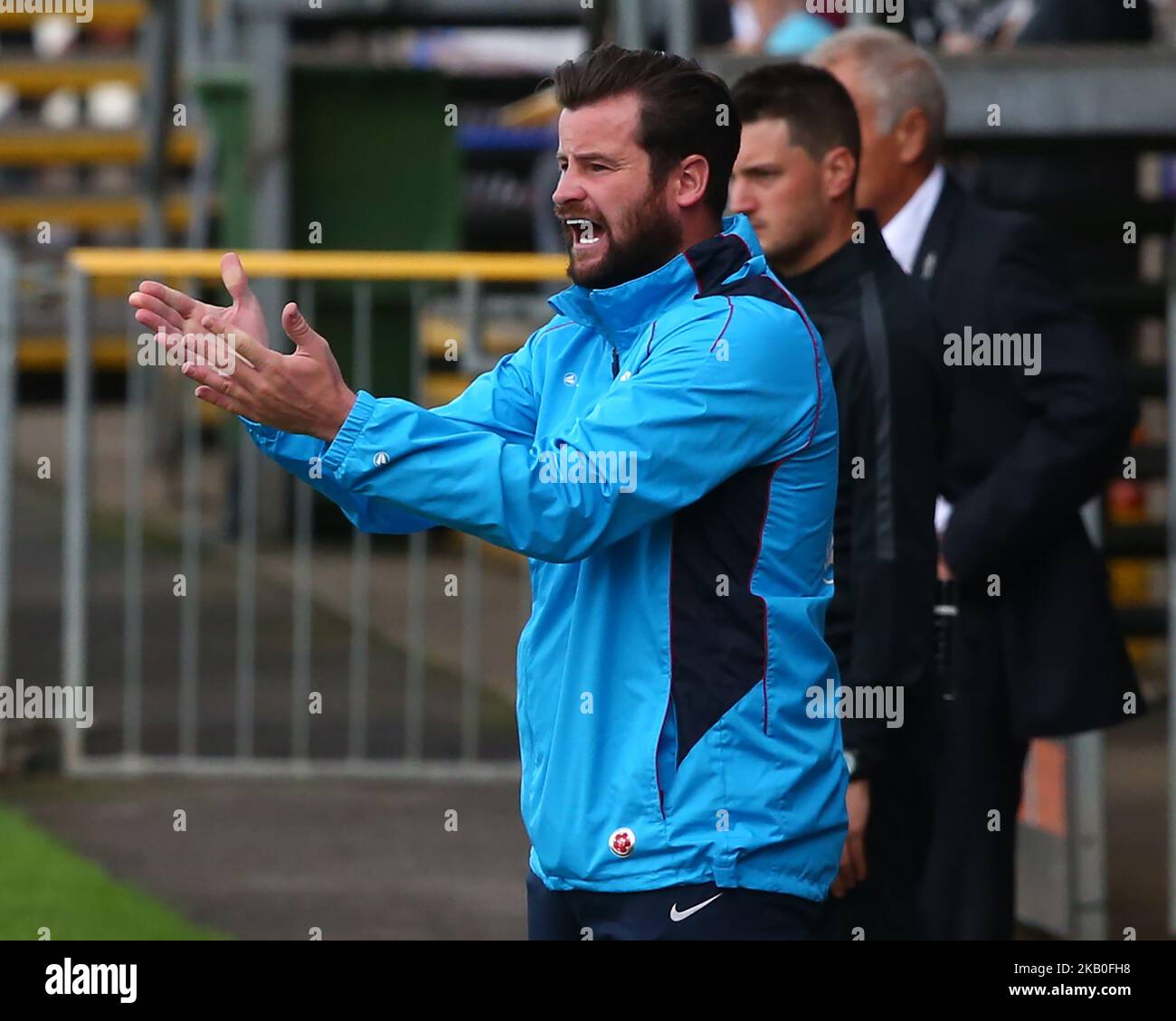 Matthew Bates Directeur de Hartlepool United lors du match de la Vanarama National League entre Dagenham et Redbridge contre Hartlepool United au stade de construction de Chigwell Dagenham Britain le 25 août 2018 (photo d'action Foto Sport/NurPhoto) Banque D'Images