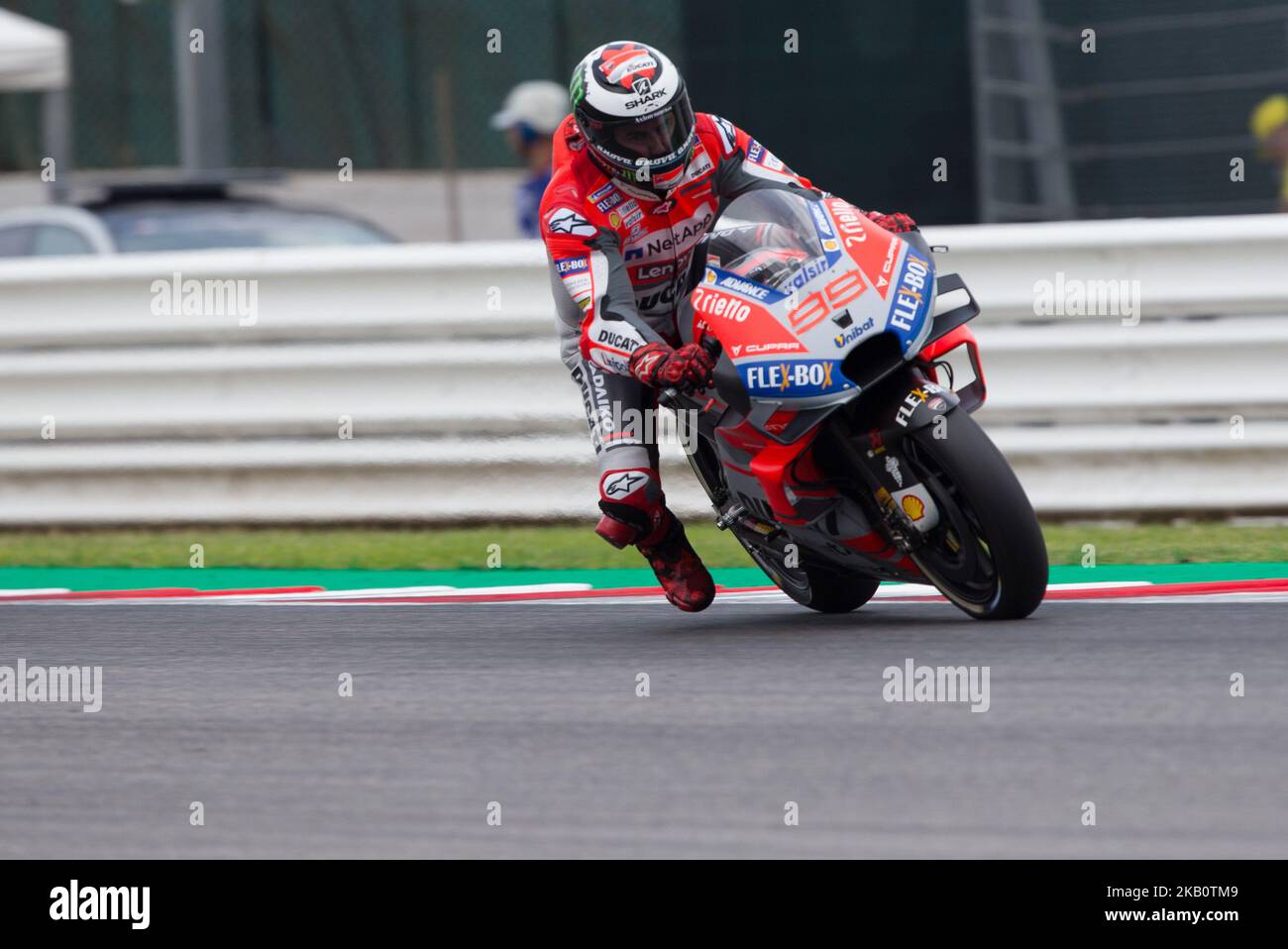 Jorge Lorenzo de Ducati Team pendant la pratique libre 2 du GRAND Prix OCTO de Saint-Marin e della Riviera di Rimini, au Misano World circuit Marco Simoncelli, sur 07 septembre 2018 à Misano Adriatico, Italie (photo de Danilo Di Giovanni/NurPhoto) Banque D'Images