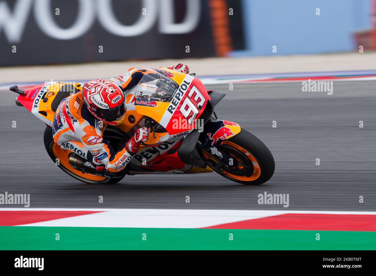 Marc Marquez de Repsol Honda Team pendant la pratique libre 2 du GRAND Prix OCTO de Saint-Marin e della Riviera di Rimini, au Misano World circuit Marco Simoncelli, on 07 septembre 2018 à Misano Adriatico, Italie (photo de Danilo Di Giovanni/NurPhoto) Banque D'Images