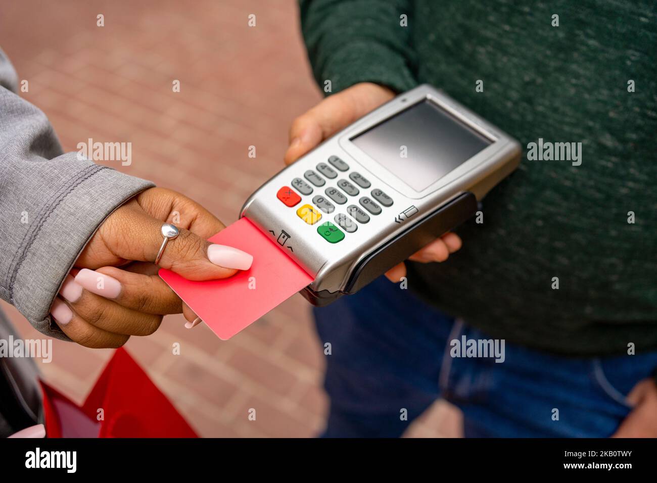 technologie sans espèces et concept de paiement par carte de crédit Banque D'Images