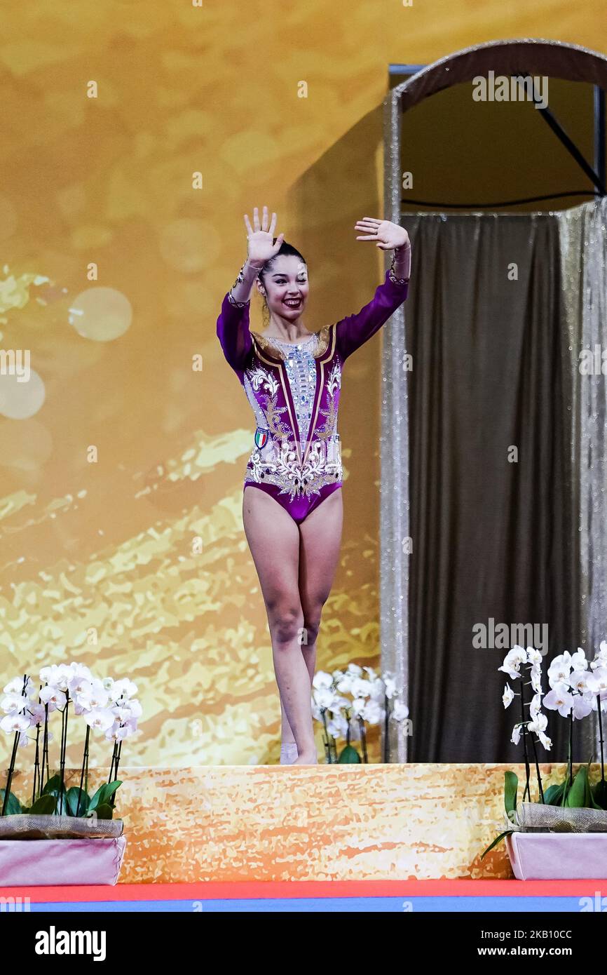 Alexandra Agiurgiuculese d'Italie obtient le bronze à la finale de balle individuelle à l'Arena Armeec à Sofia aux Championnats du monde de gymnastique RYTHMIQUE Fig 36th le 11/9/2018. (Photo par Ulrik Pedersen/NurPhoto) Banque D'Images