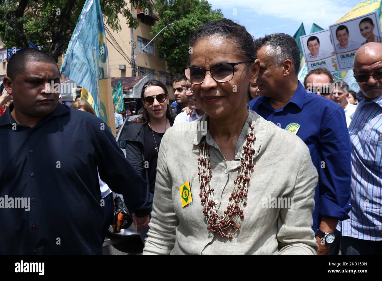 Marina Silva candidat pour le Président Brésil par le parti Network Sustainability en campagne dans la ville Vitoria, Espirito Santo, Brésil on15 septembre 2018. (Photo de Gilson Borba/NurPhoto) Banque D'Images