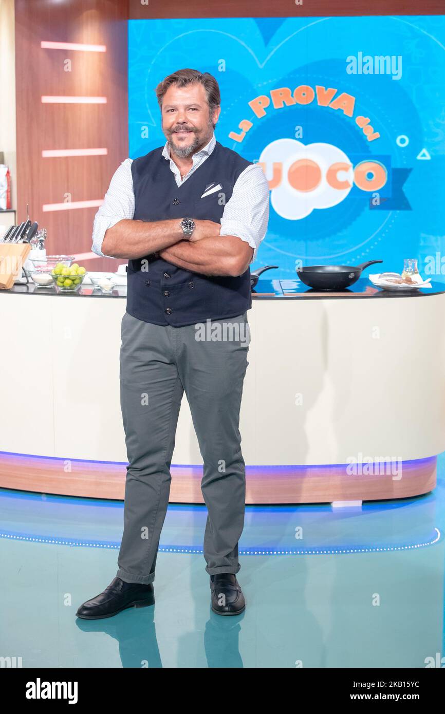 Andrea Lo Cicero ancien capitaine de l'équipe italienne de rugby Andrea Lo Cicero pose au RAI Studio à Rome, Italie, le 17 septembre 2018. Le nouveau chef d'orchestre de 'la Prova del Cuoco' Elisa Isoardi fait ses débuts au début du spectacle sur Rai One depuis 14 septembre 2018. (Photo de Mauro Fagiani/NurPhoto) Banque D'Images