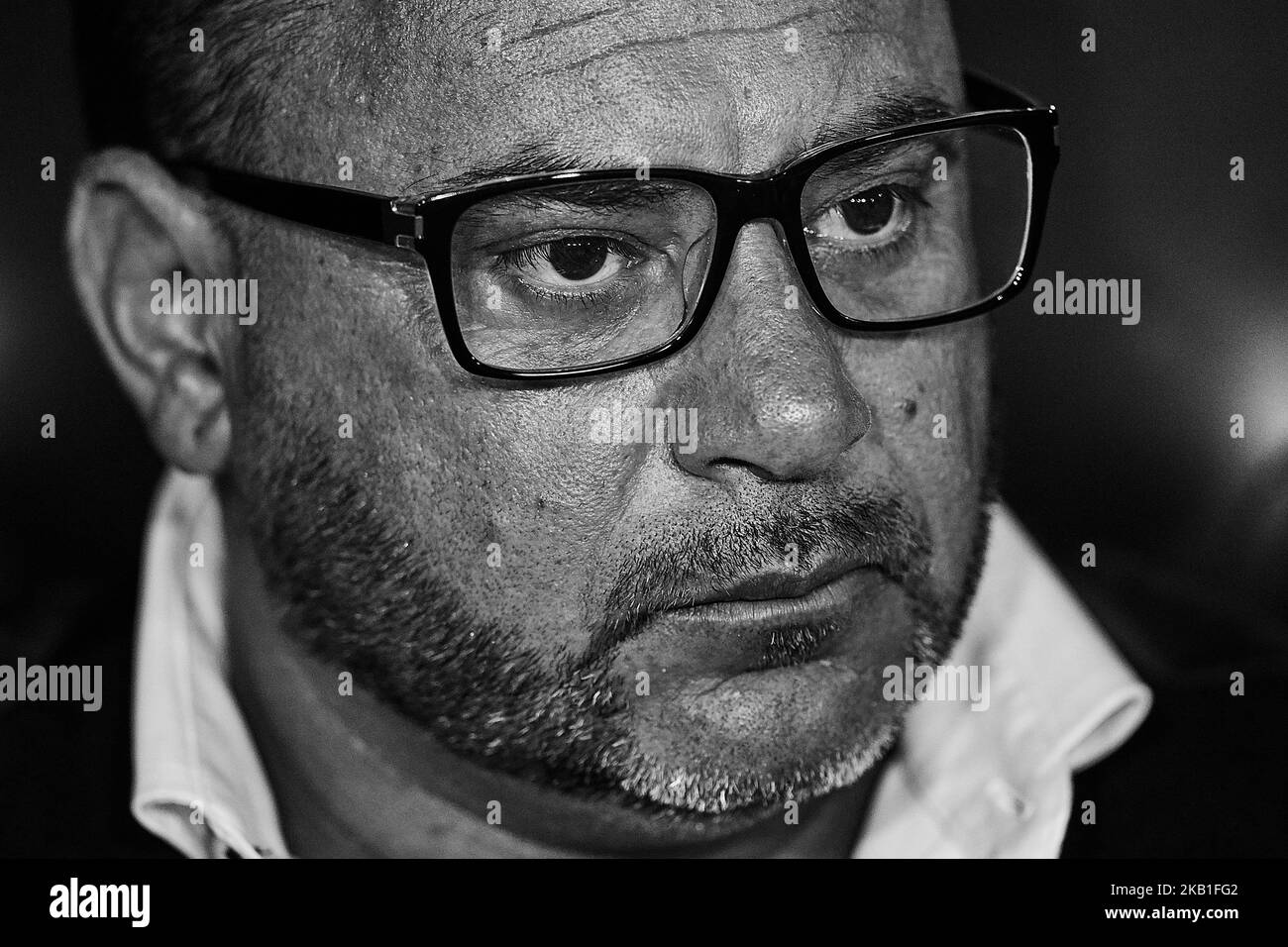 (NOTE DE LA RÉDACTION: L'image a été convertie en noir et blanc) Antonio Mohamed chef entraîneur de Celta de Vigo regarde avant le match de la Liga entre Valencia CF et Celta de Vigo à Mestalla sur 26 septembre 2018 à Valence, Espagne (photo de David Aliaga/Nuraga photo) Banque D'Images