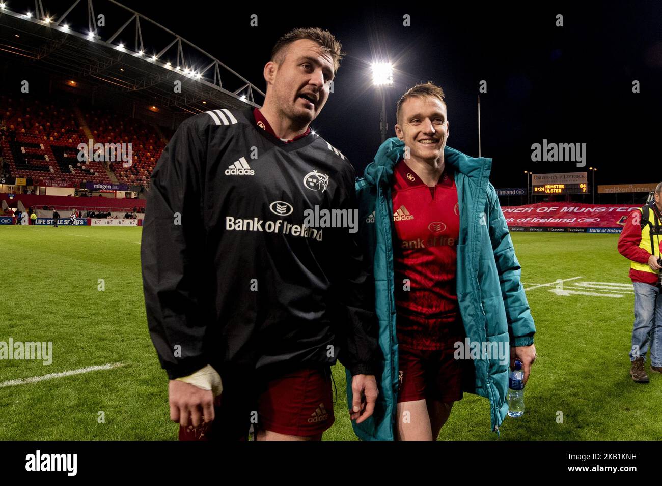 Niall Spannell et Rory Spannell de Munster pendant le match Guinness PRO14 entre le rugby Munster et le rugby Ulster au parc Thomond de Limerick, Irlande sur 29 septembre 2018 (photo par Andrew Surma/NurPhoto) Banque D'Images