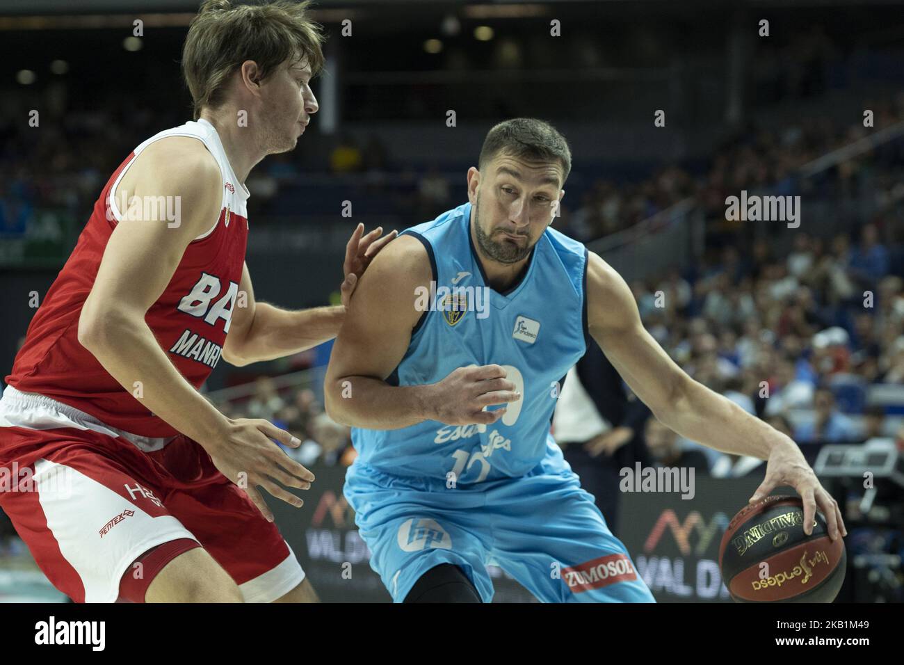 GORAN SUTON de Movistar Estudiantes pendant les étudiants de Movistar contre BAXI HOMME dans la ligue de basket-ball ACB Endesa 2018/19 partie de saison régulière tenue à Madrid au Centre Wizink. 30 septembre 2018.(photo d'Oscar Gonzalez/NurPhoto) Banque D'Images