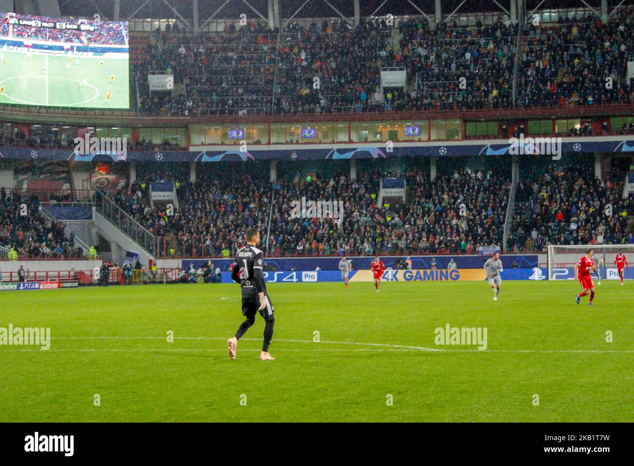 Marinato Guilherme, gardien de but de Lokomotiv, lors du match du groupe D de la Ligue des champions de l'UEFA entre le FC Lokomotiv Moscou et le FC Schalke 04 au stade Lokomotiv de 3 octobre 2018 à Moscou, en Russie. (Photo par Alex Cavendish/NurPhoto) Banque D'Images