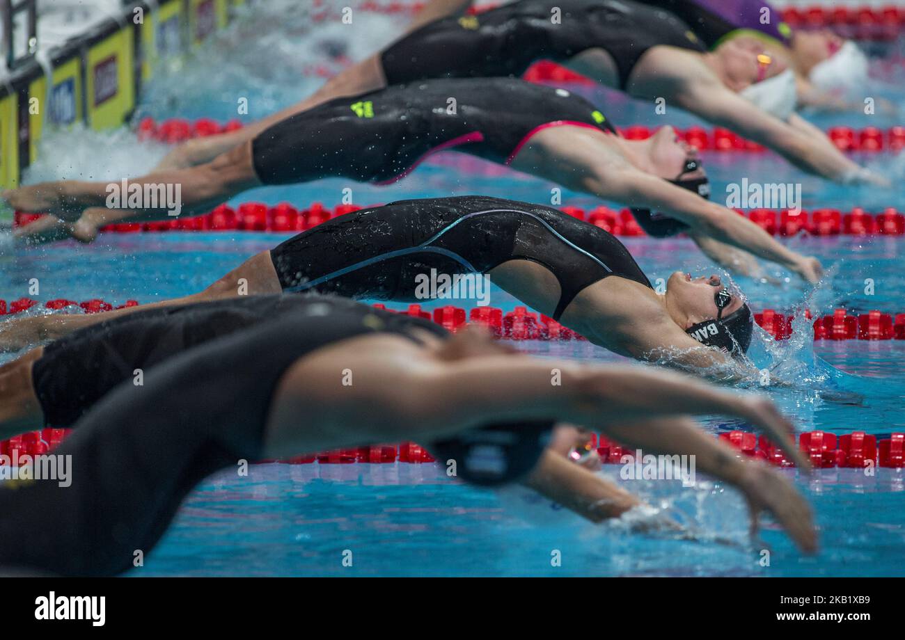 Baker Kathleen des États-Unis participe à la course de fond Womens 50m le premier jour de la coupe du monde de natation de la FINA qui s'est tenue au stade de natation de Duna Arena, sur l'Okt 04, 2018 à Budapest, Hongrie. (Photo de Robert Szaniszló/NurPhoto) Banque D'Images