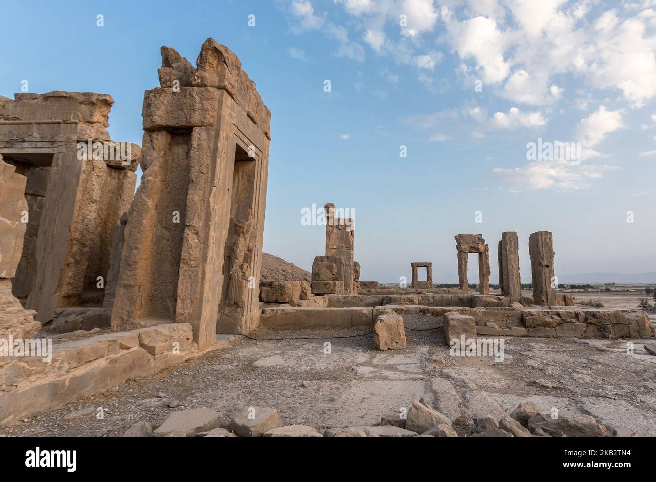 Vestiges de Persepolis, la capitale cérémonielle de l'ancien empire achéménique construit par Darius I au sixième siècle avant J.-C. sur 15 septembre 2018, Iran. Persepolis est un exemple bien conservé de la culture perse ancienne. (Photo par Dominika Zarzycka/NurPhoto) Banque D'Images