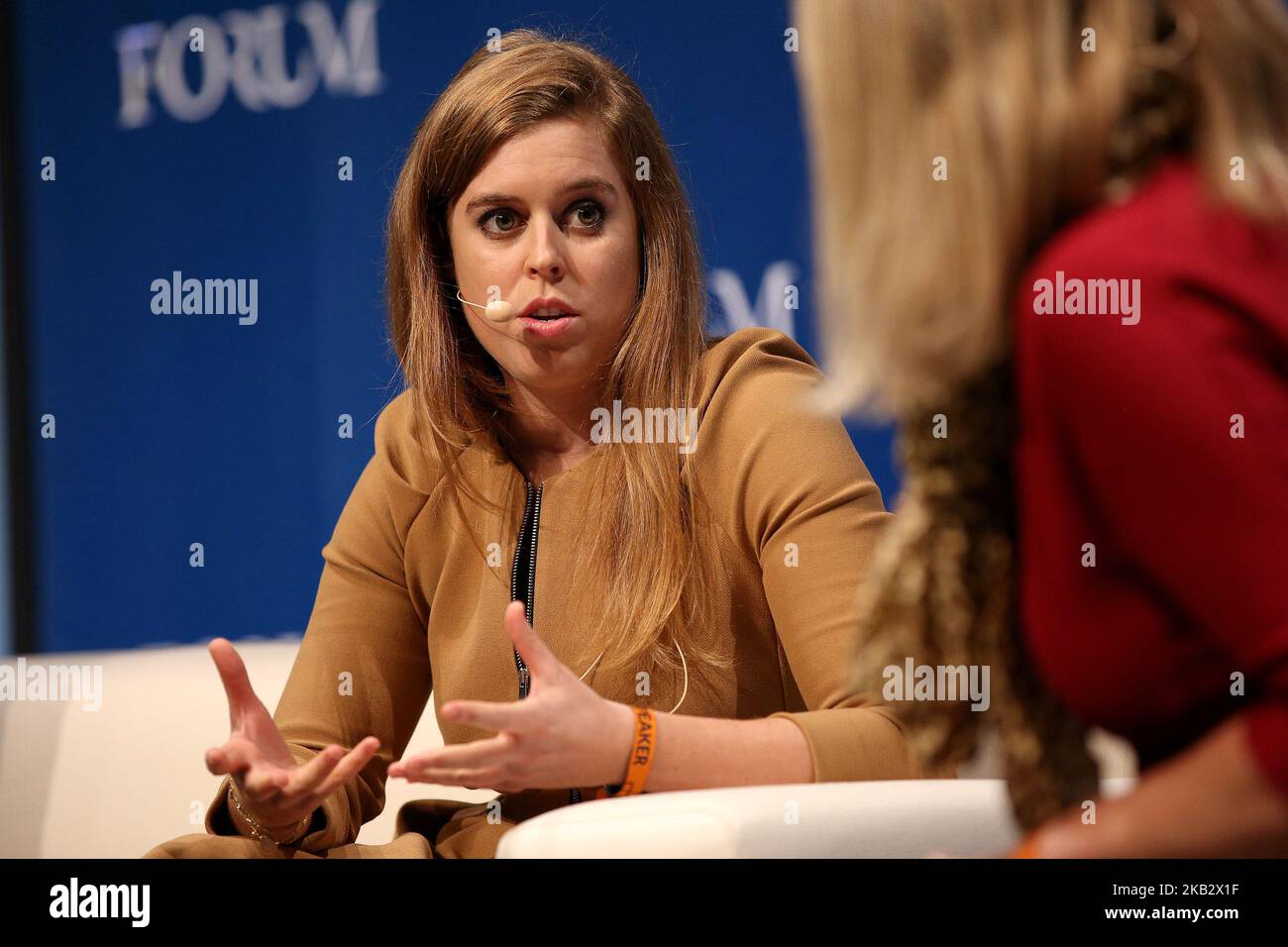 La princesse Beatrice de York parle lors du Sommet du Web 2018 à Lisbonne, au Portugal, sur 7 novembre 2018. ( Photo par Pedro Fiúza/NurPhoto) Banque D'Images