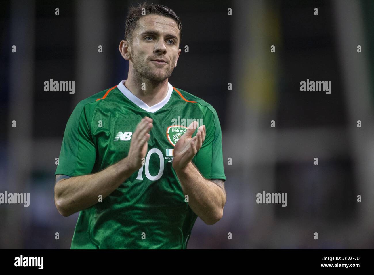 Robbie Brady d'Irlande lors du match international entre la République d'Irlande et l'Irlande du Nord au stade Aviva à Dublin, Irlande sur 15 novembre 2018 (photo d'Andrew Surma/NurPhoto) Banque D'Images