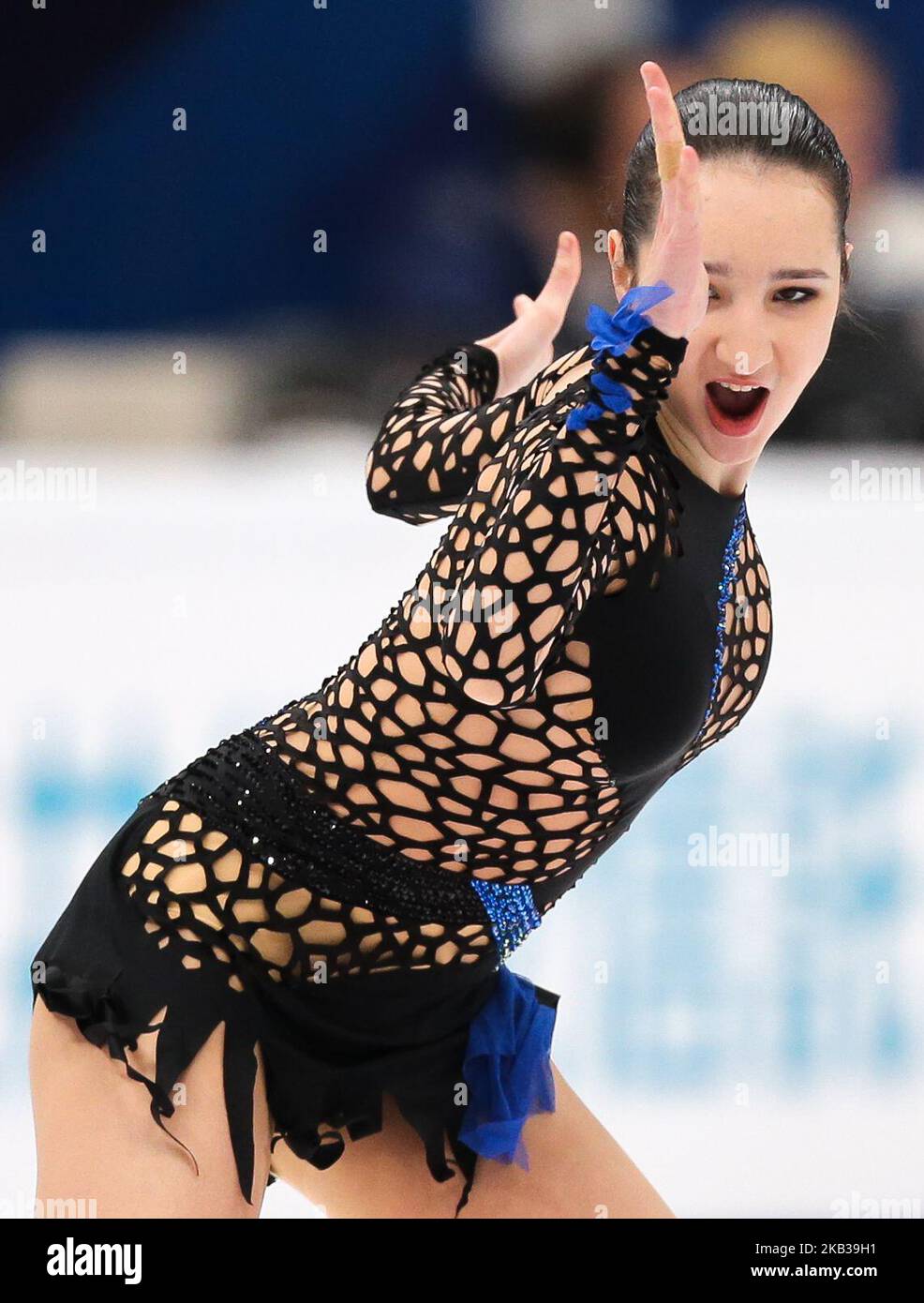 Polina Tsurskaya, de Russie, se produit dans le cadre du patinage des dames lors du Grand Prix de patinage artistique de l'UIP Rostecom Cup à Moscou, en Russie, le 18 novembre 2018. (Photo par Igor Russak/NurPhoto) Banque D'Images