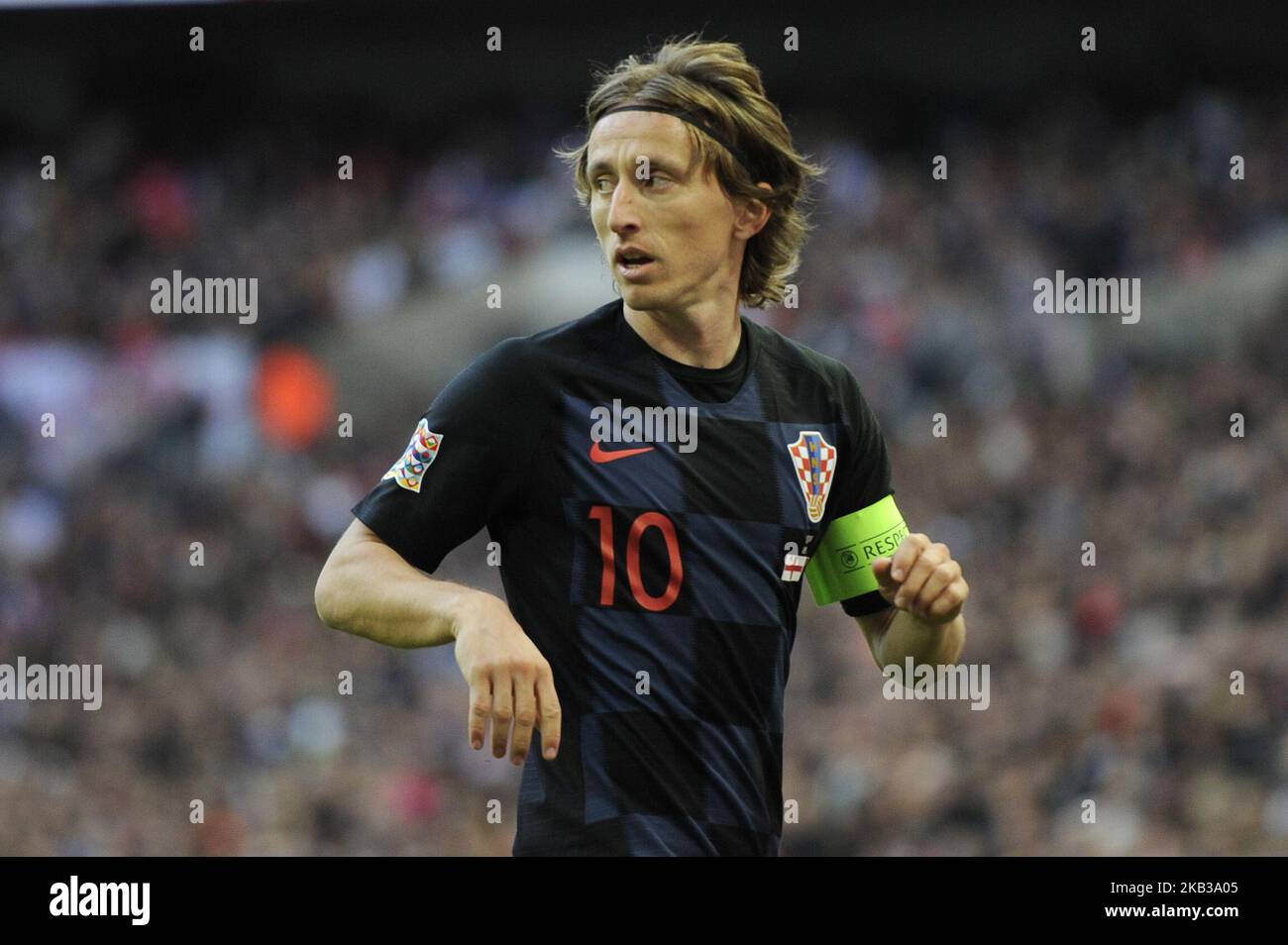 Luka Modri ? De la Croatie en action lors du match du Groupe A4 de la Ligue des Nations de l'UEFA entre l'Angleterre et la Croatie au stade Wembley à Londres, en Angleterre, le 18 novembre 2018. (Photo par action Foto Sport/NurPhoto) Banque D'Images