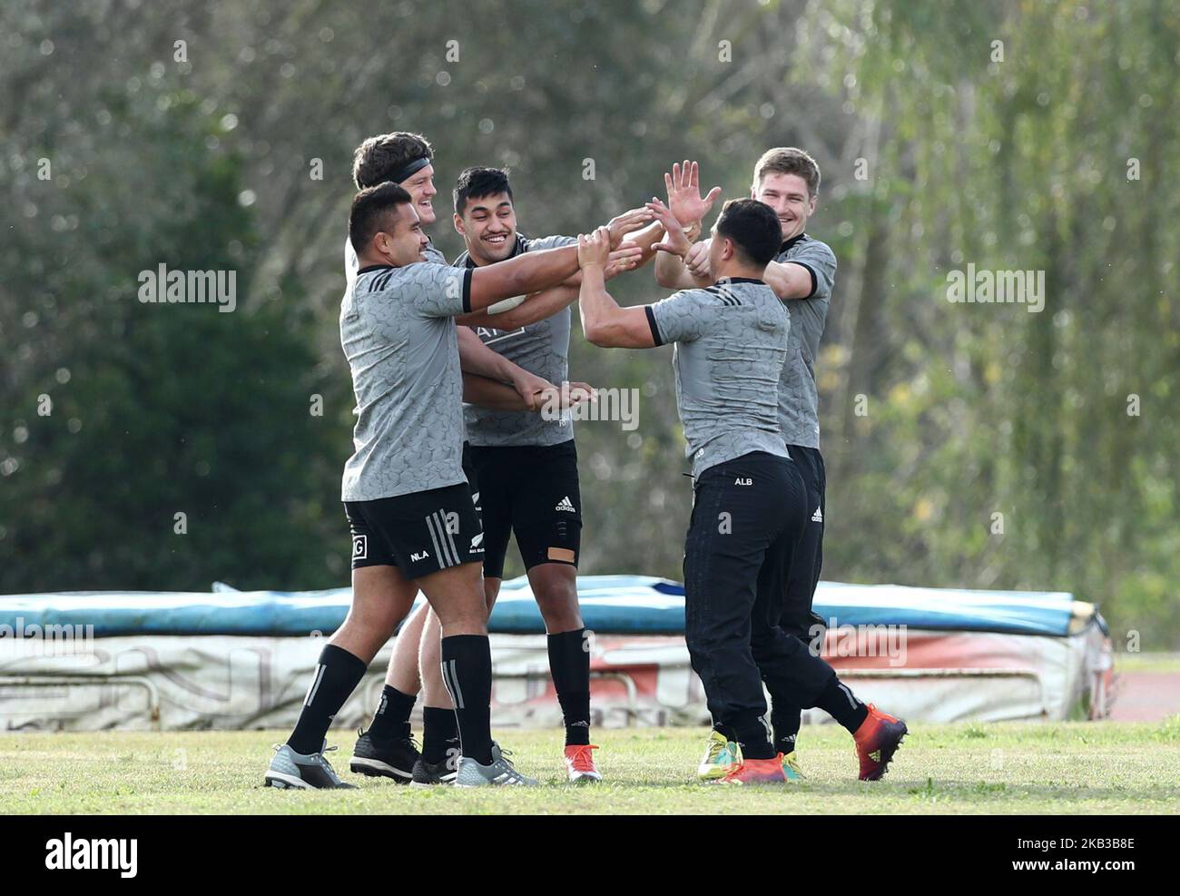 Rugby All Blacks Training - Vista Norther Tour Team Warm up au centre sportif universitaire de Rome, Italie sur 20 novembre 2018 (photo de Matteo Ciambelli/NurPhoto) Banque D'Images