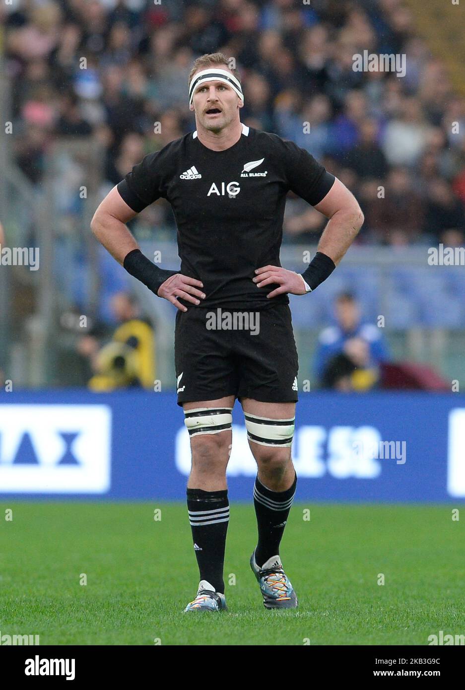 Kieran Lire pendant le match international de rugby entre la Nouvelle-Zélande All Blacks et l'Italie au Stadio Olimpico sur 24 novembre 2018 à Rome, Italie (photo par Silvia Lore/NurPhoto) Banque D'Images