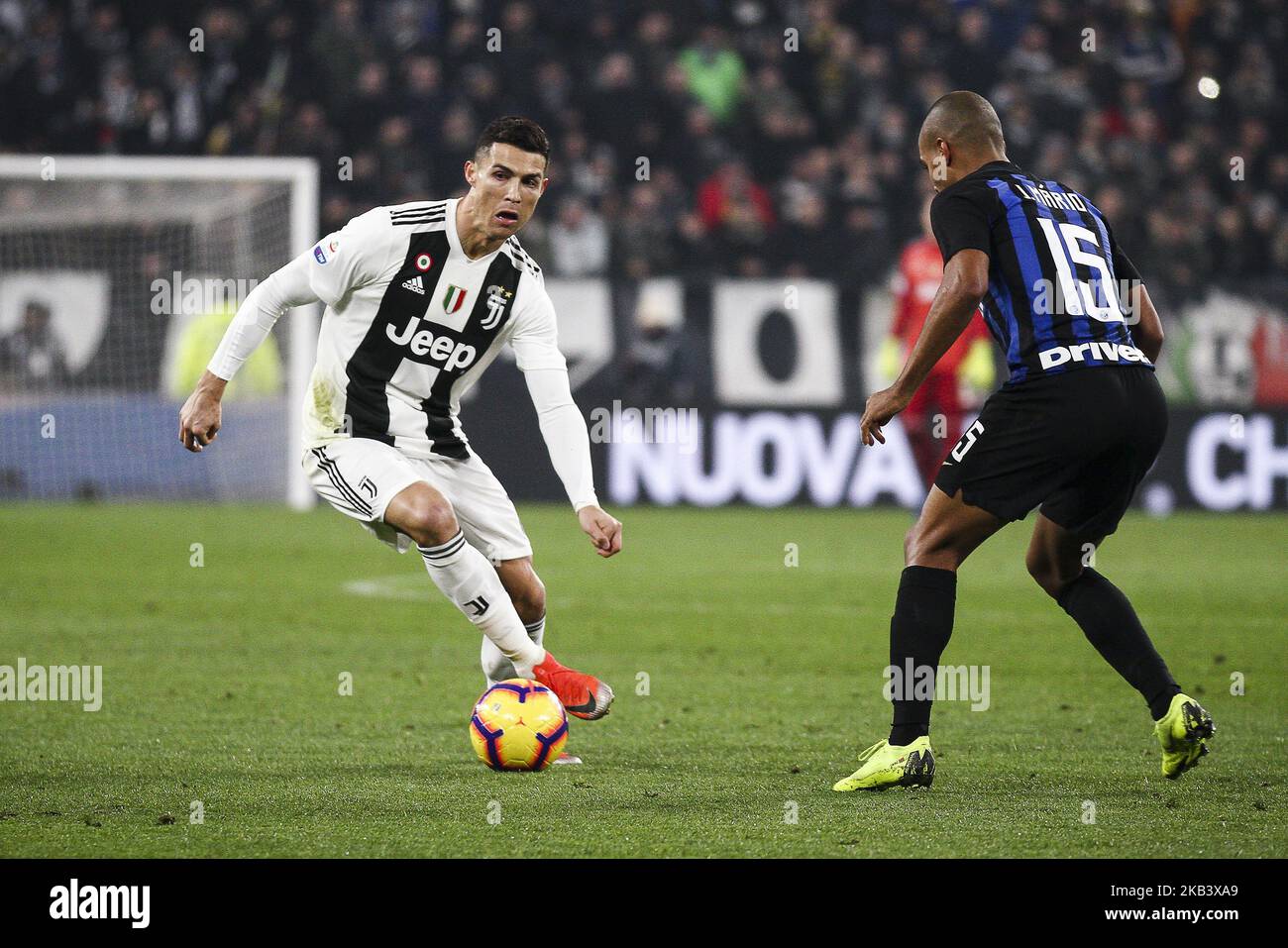 Juventus avance Cristiano Ronaldo (7) en action pendant le match de football de la série A n.15 JUVENTUS - INTER le 07/12/2018 au stade Allianz de Turin, Italie. (Photo de Matteo Bottanelli/NurPhoto) Banque D'Images