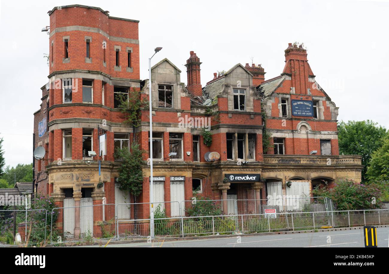 Le Royal Castle Pub anciennement Hotel California, en attente de démolition après 150 ans d'histoire, Tranmere, Birkenhead. Juillet 2022. Banque D'Images