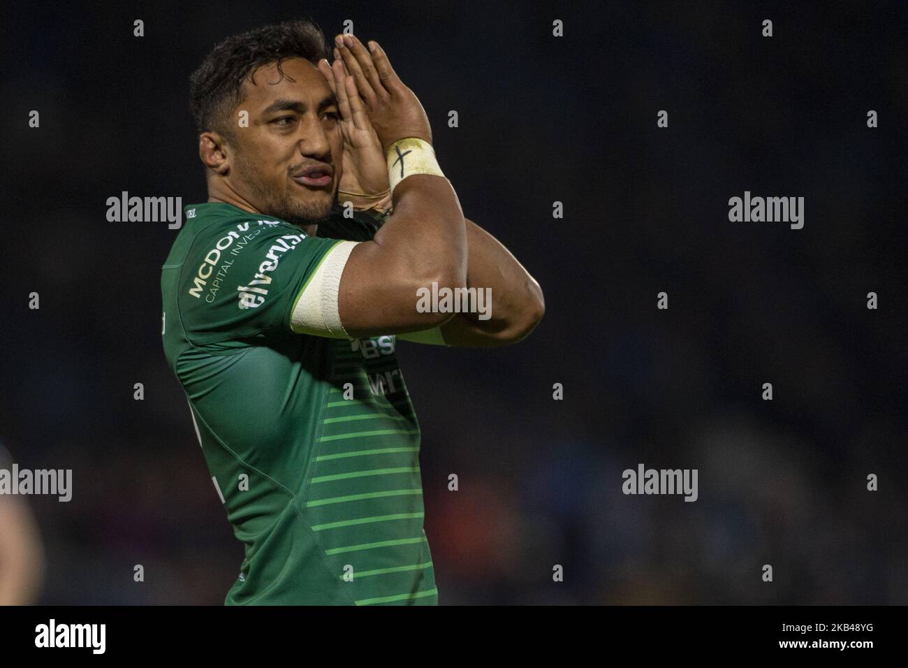 Bundee Aki du Connacht lors du match de rugby Guinness PRO14 entre le rugby Leinster et le rugby Connacht au stade RDS Arena de Dublin, Irlande sur 22 décembre 2018 (photo par Andrew Surma/NurPhoto) Banque D'Images
