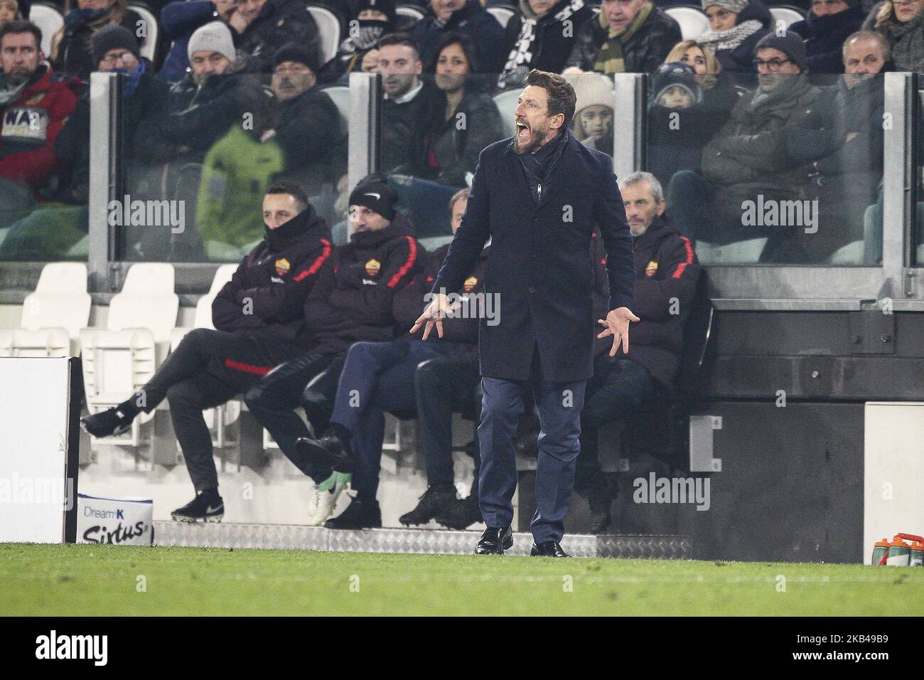 L'entraîneur de Rome Eusebio Di Francesco lors du match de football de Serie A n.17 JUVENTUS - ROMA le 22/12/2018 au stade Allianz de Turin, Italie.(photo de Matteo Bottanelli/NurPhoto) Banque D'Images