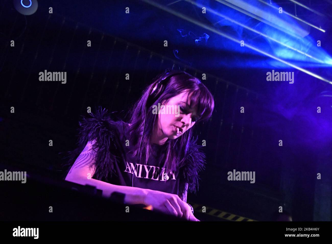 Asie Argento pendant le DJ spécial avec Asia Argento pendant la partie d'occultation organisée par Aniye par Fashion Show à Milan, Italie sur 14 janvier 2019. (Photo de Mauro Ujetto/NurPhoto) Banque D'Images