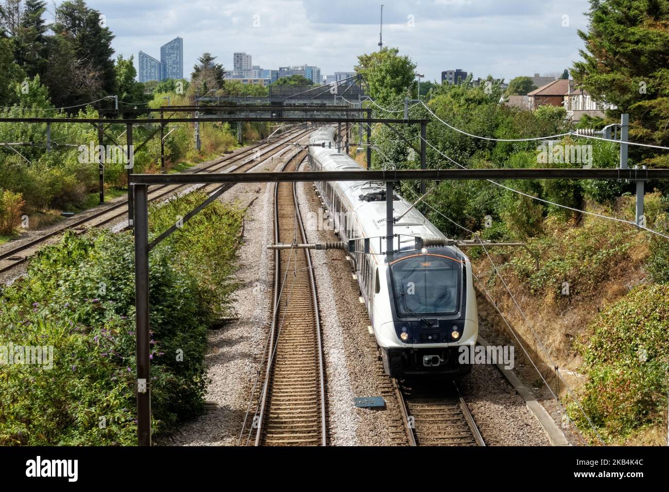 Un train Elizabeth Line à Londres, Angleterre Royaume-Uni Banque D'Images