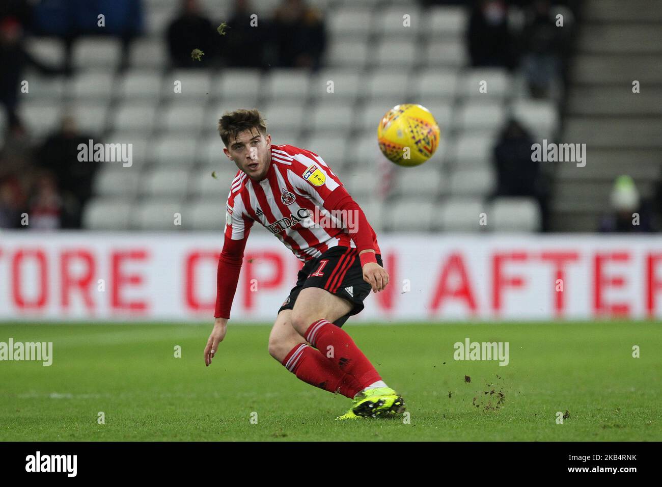 Lynden Gooch de Sunderland lors du match final du Trophée de Chetratrade entre Sunderland et Manchester City, moins de 23s ans, au Stade lumière de Sunderland, Royaume-Uni, mardi, 22 janvier 2019. (Photo de Mark Fletcher/NurPhoto) Banque D'Images