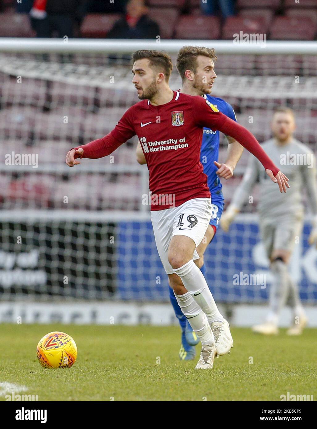 . Jack Bridge de Northampton Town lors de la deuxième partie du match Sky Bet League 2 entre Northampton Town et Morecambe au PTS Academy Stadium, Northampton, le samedi 26th janvier 2019. (Photo de MI News & Sport Ltd/NurPhoto) Banque D'Images