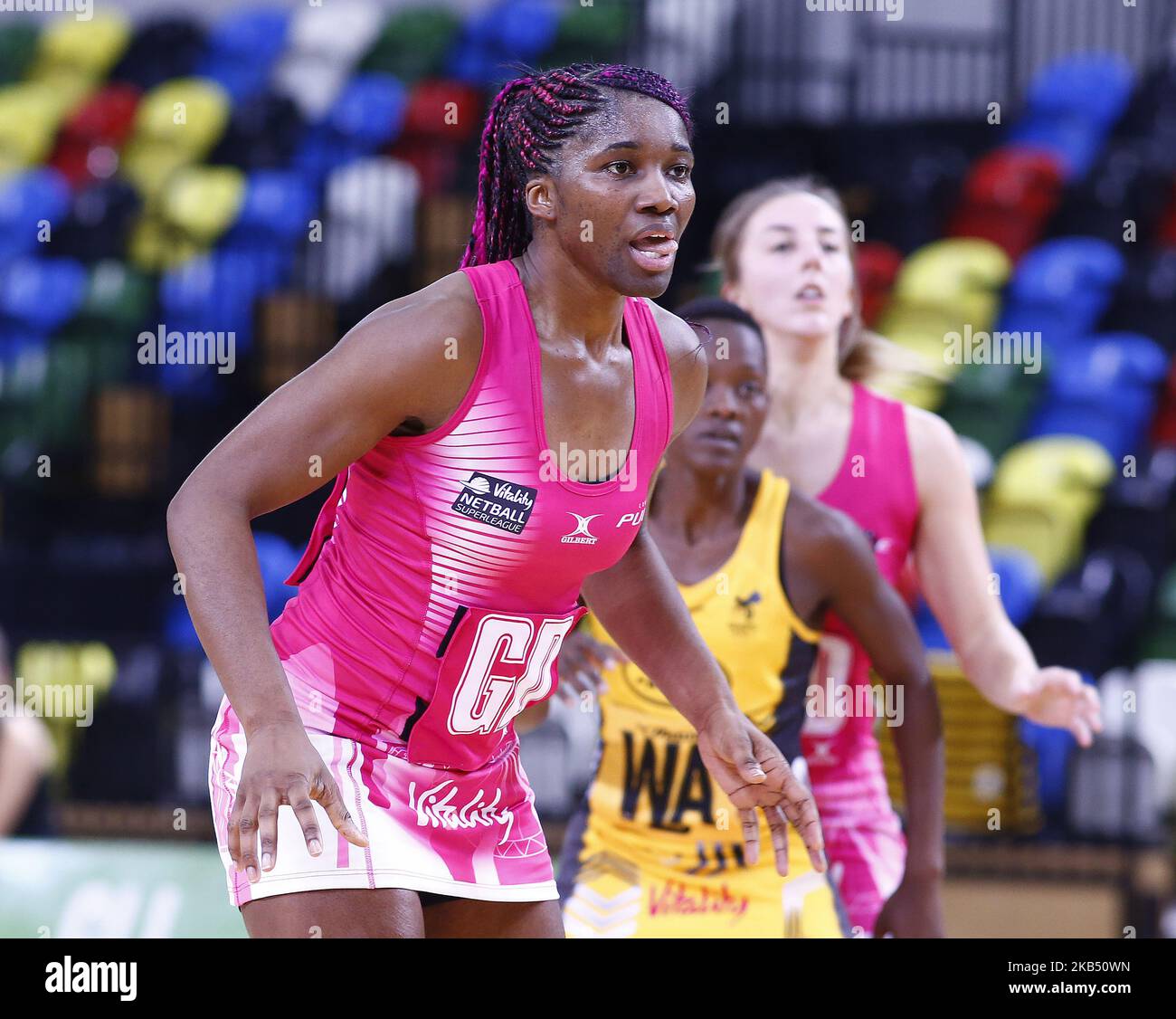 AMA Agbeze de London Pulse lors du match de la Vitality Netball Super League Round 3 entre London Pulse et Wasps Netball à Copper Box Arena, Londres, Angleterre, le 26 janvier 2019. (Photo par action Foto Sport/NurPhoto) Banque D'Images