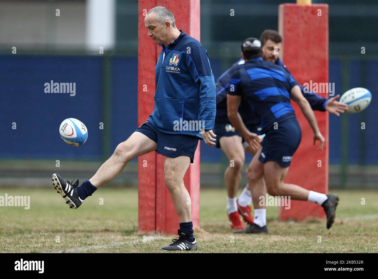 Italie trainig - Rugby Guinness six Nations 2019 entraîneur-chef Conor O'Shea au centre sportif Giulio Onesti à Rome, Italie sur 28 janvier 2019. (Photo de Matteo Ciambelli/NurPhoto) Banque D'Images