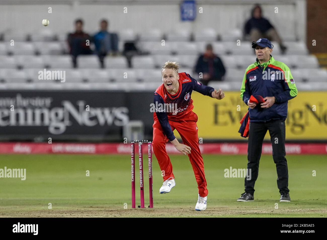 Matt Parkinson de Lancashire Flash Bowling lors du match de vitalité Blast T20 entre Lancashire et Essex à Emirates Riverside, Chester le Street, le mercredi 4th septembre 2019. (Photo de Mark Fletcher/MI News/NurPhoto) Banque D'Images