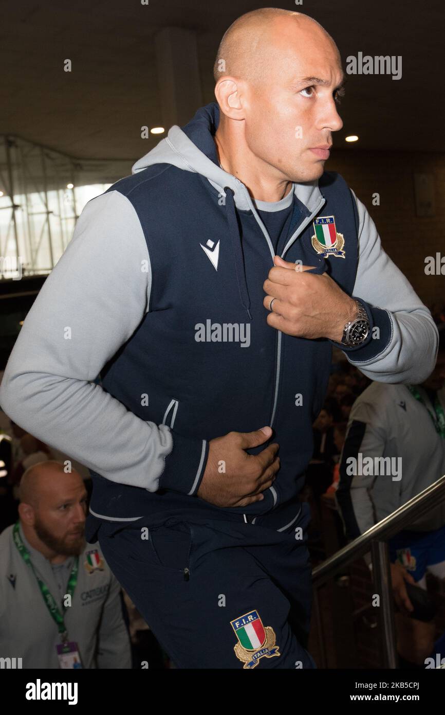 Sergio Parisse, d'Italie, arrive au stade avant le match international d'automne de Quilter entre l'Angleterre et l'Italie à St. James's Park, Newcastle, le vendredi 6th septembre 2019. (Photo de Chris Lishman/MI News/NurPhoto) Banque D'Images