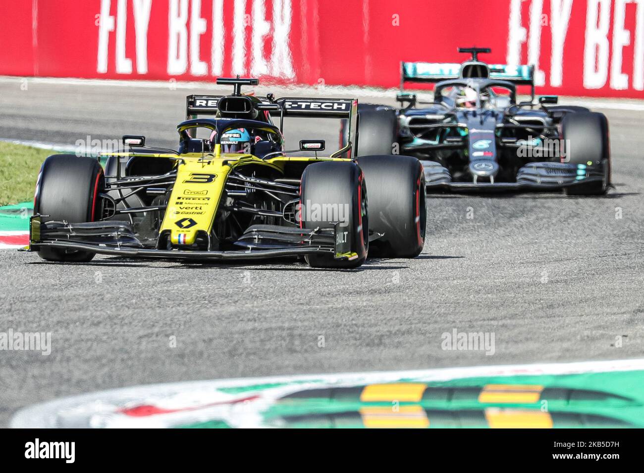 Daniel Ricciardo pilotant l'écurie Renault F1 (3) lors de la session de qualification pour le Grand Prix de Formule 1 d'Italie à Autodromo di Monza sur 7 septembre 2019 à Monza, Italie. (Photo par Emmanuele Ciancaglini/NurPhoto) Banque D'Images