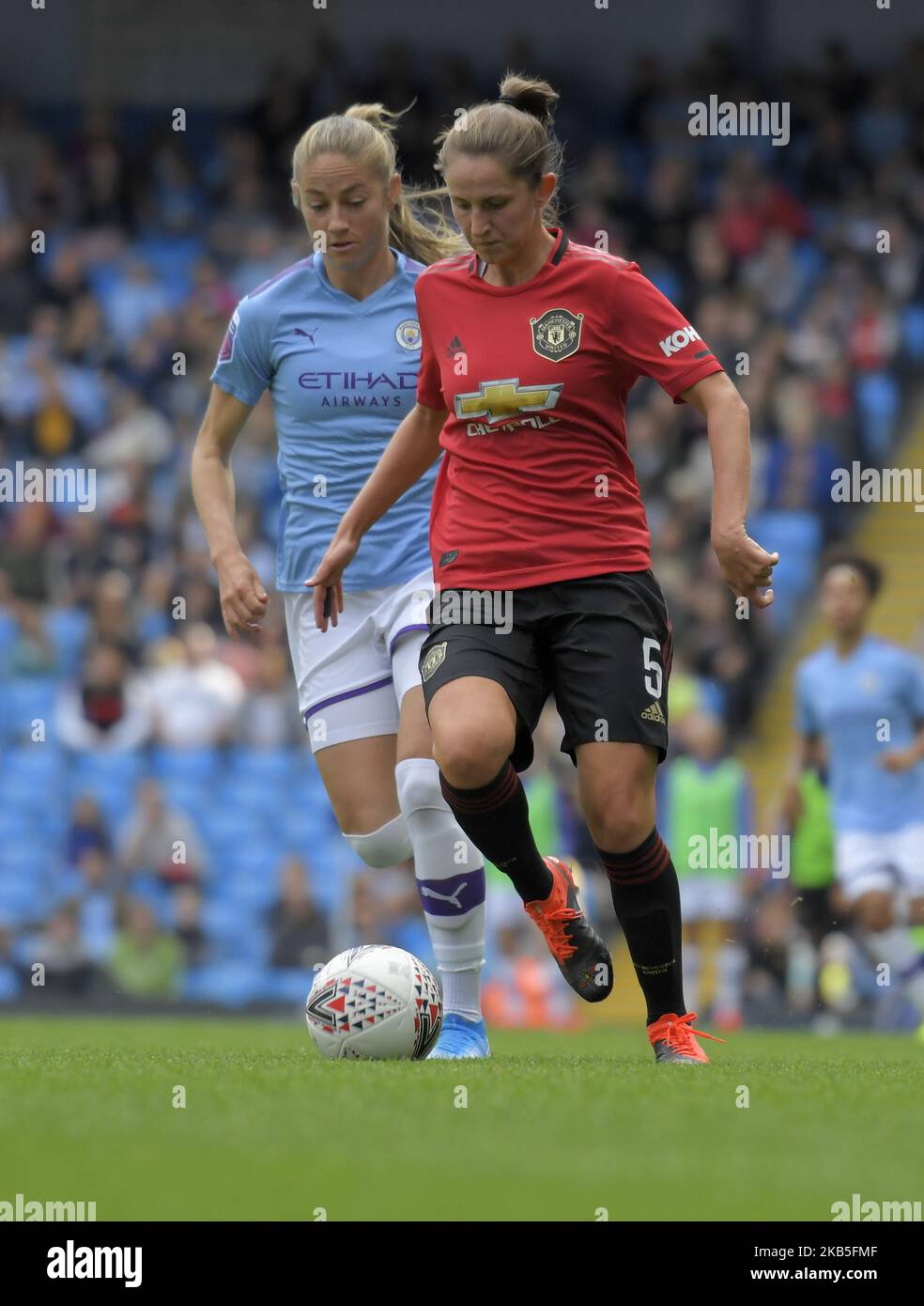 Abbie McManus (Manchester United) lors du match de Super League féminin de la FA anglaise entre Manchester City et Manchester United au City of Manchester Stadium, Manchester England, le 07 septembre 2019. (Photo par action Foto Sport/NurPhoto) Banque D'Images