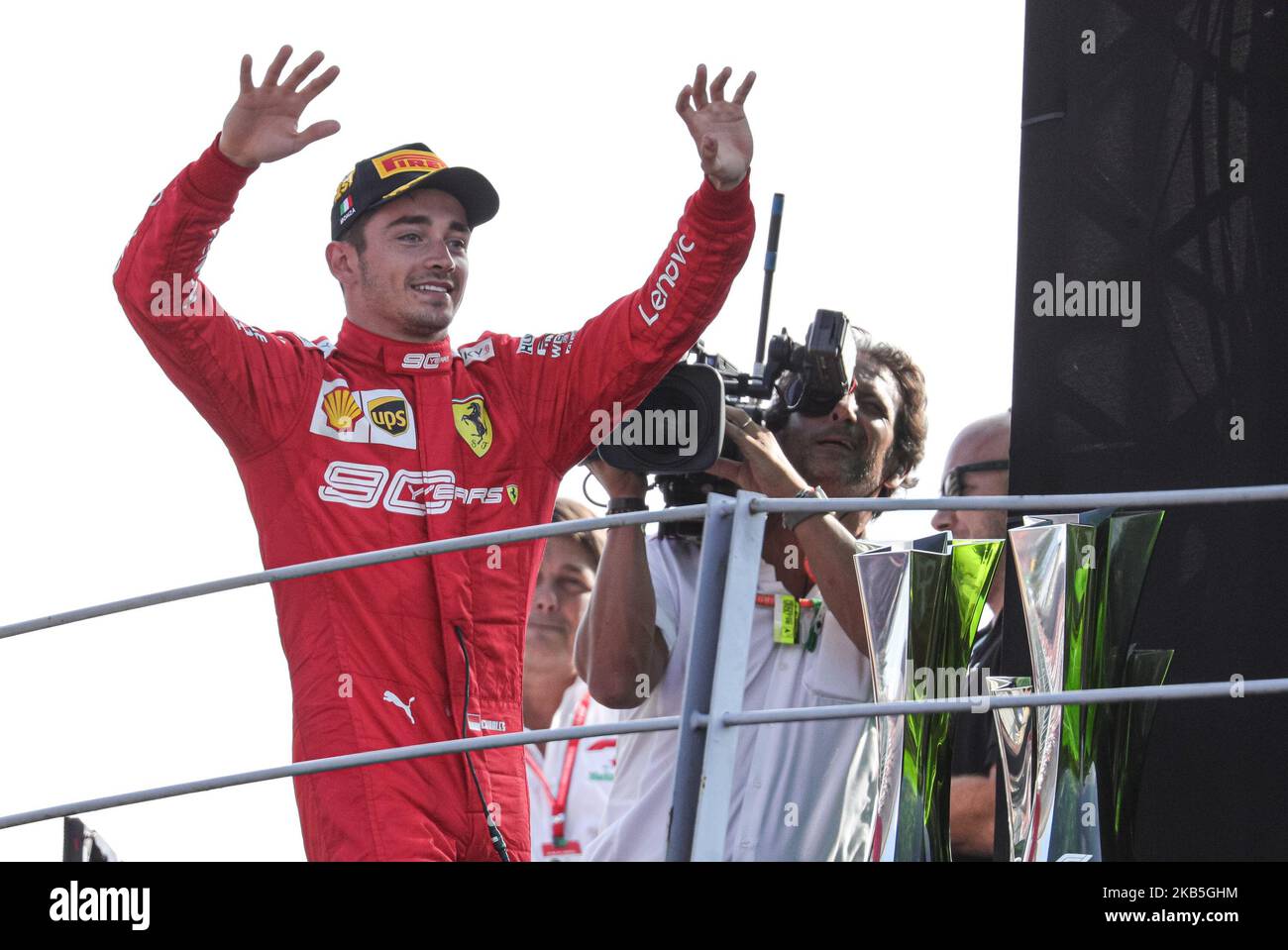 Charles Leclerc de la Scuderia Ferrari Mission Winnow pendant le Grand Prix  de Formule 1 d'Italie à Autodromo di Monza sur 8 septembre 2019 à Monza,  Italie. (Photo par Emmanuele Ciancaglini/NurPhoto Photo