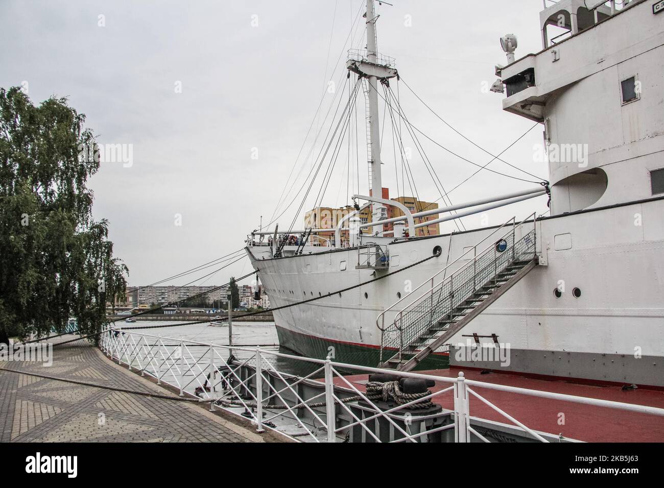 Le navire de recherche Vityaz est vu au Musée de l'Océan mondial de Kaliningrad, Russie, le 7 septembre 2019 Vityaz construit en 1939 par Deutsche Schiff- und Maschinenbau AG, Brême, Allemagne comme Mars pour la ligne Neptun, Brême, servi avec la Kriegsmarine pendant la Seconde Guerre mondiale et alloué à l'Union soviétique en 1946, Rebaptisé Vityaz en 1949 et utilisé comme navire de recherche. À sa retraite en 1979, elle a été conservée comme navire de musée en 1982. (Photo de Michal Fludra/NurPhoto) Banque D'Images