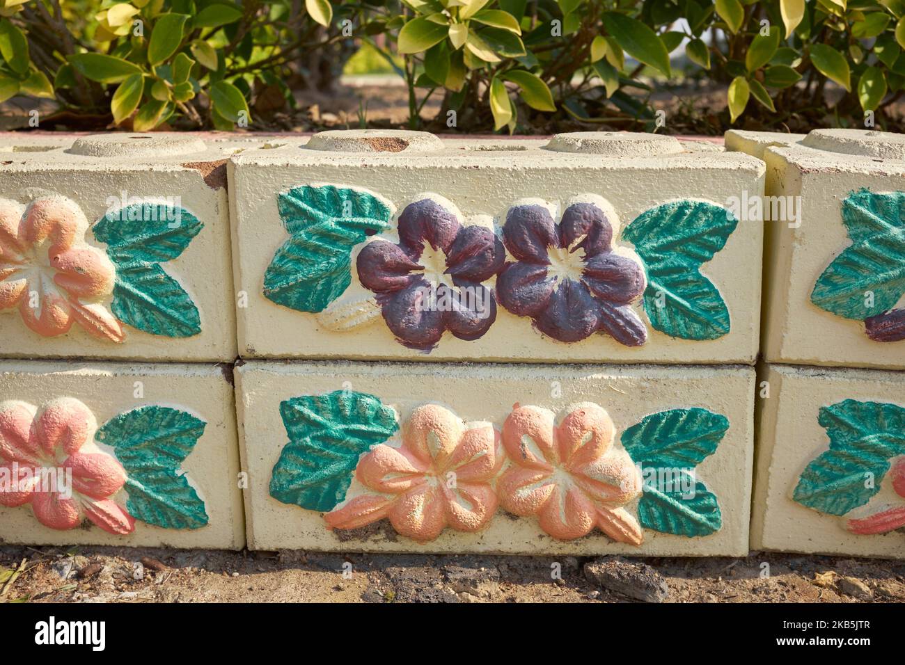 Briques décoratives à la gare de Pattaya Pattaya en Thaïlande Banque D'Images