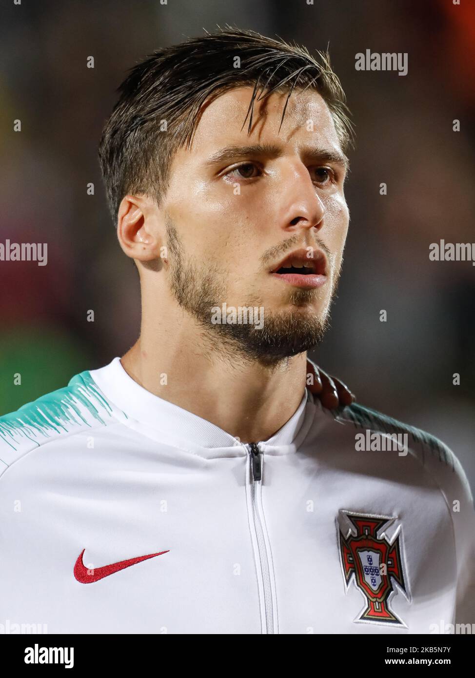 Ruben Dias, du Portugal, se penche sur le match de qualification de l'UEFA pour l'Euro 2020 entre Lituanua et le Portugal sur 10 septembre 2019 au stade LFF de Vilnius, en Lituanie. (Photo de Mike Kireev/NurPhoto) Banque D'Images