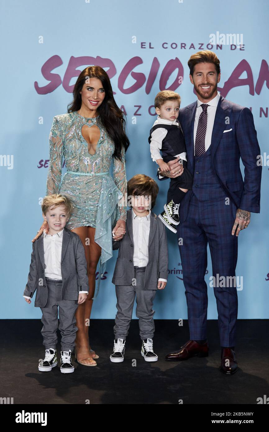 Sergio Ramos et Pilar Rubio assiste à la première de 'El Corazon de Sergio Ramos' au Musée Reina Sofia à Madrid, Espagne. 10 septembre 2019. (Photo de A. Ware/NurPhoto) Banque D'Images