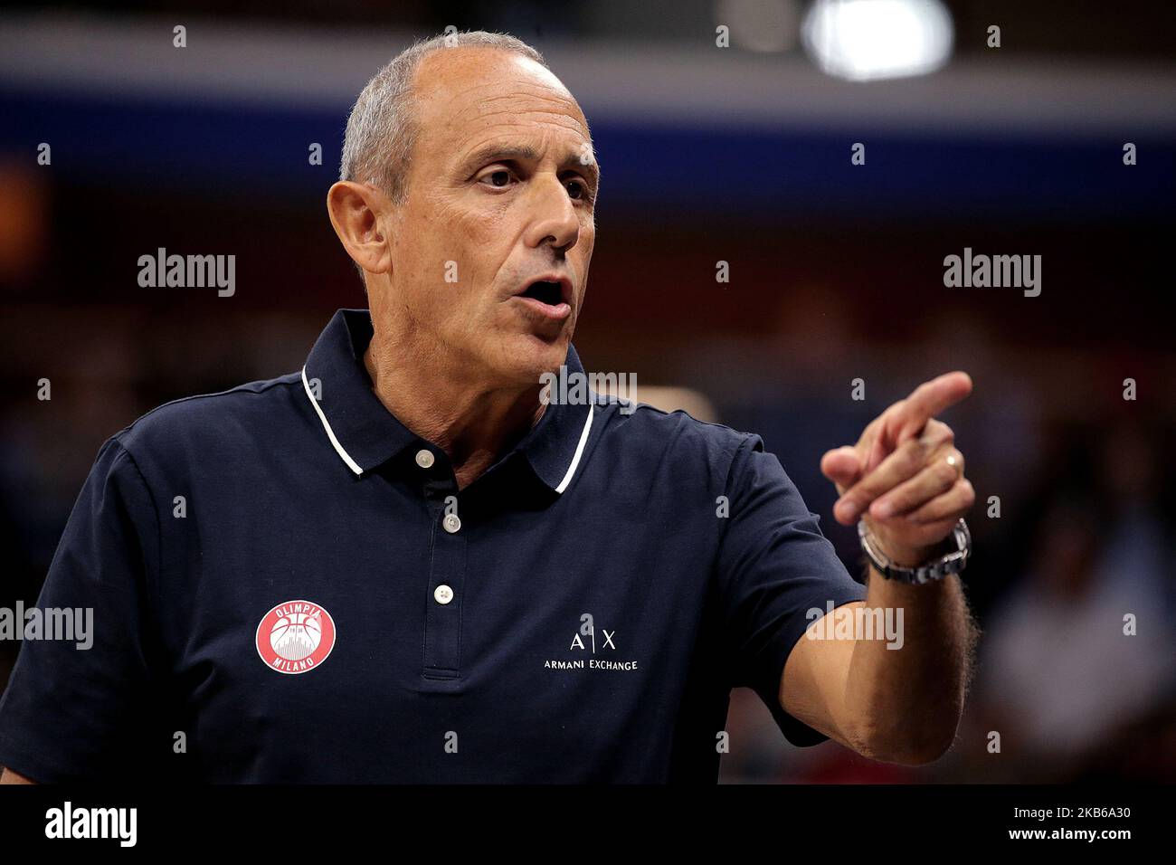 Ettore Messina entraîneur de l'échange AX Armani Olimpia Milan lors du match amical entre l'échange AX Armani Milano et Urania Milano à Allianz Cloud Milano sur 19 septembre 2019 à Milan, Italie. (Photo de Giuseppe Cottini/NurPhoto) Banque D'Images