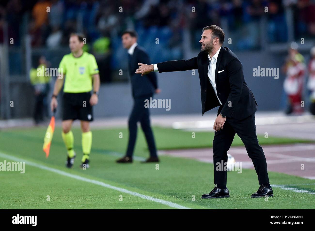 Okan Buruk, responsable d'Istanbul Basaksehir lors du match de l'UEFA Europa League entre AS Roma et Instantbul Basaksehir au Stadio Olimpico, Rome, Italie, le 19 septembre 2019. (Photo de Giuseppe Maffia/NurPhoto) Banque D'Images