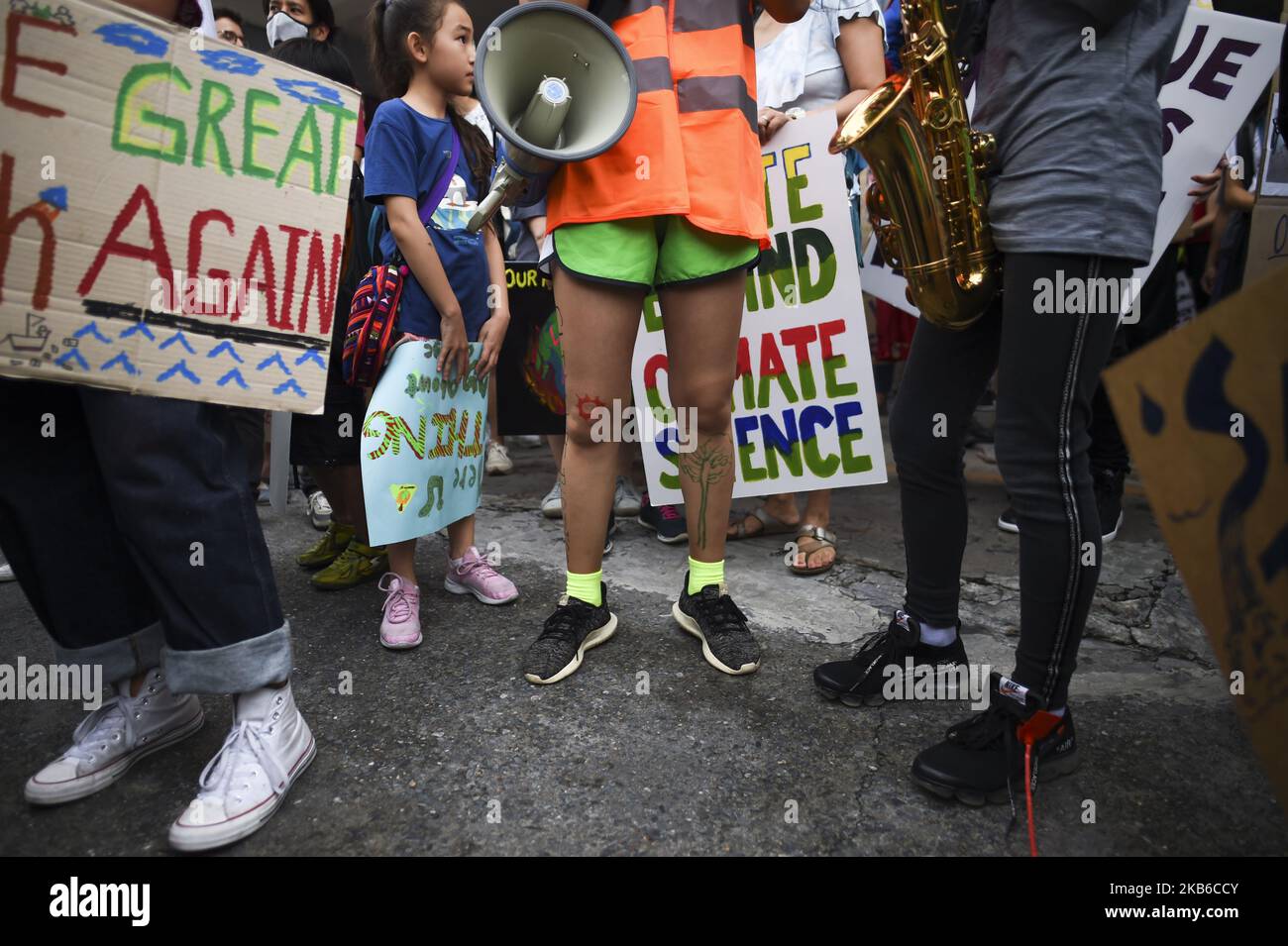 Des activistes de l'environnement participent à l'événement Global Strike 4 Climate à Bangkok, Thaïlande, 20 septembre 2019. (Photo par Anusak Laowilas/NurPhoto) Banque D'Images