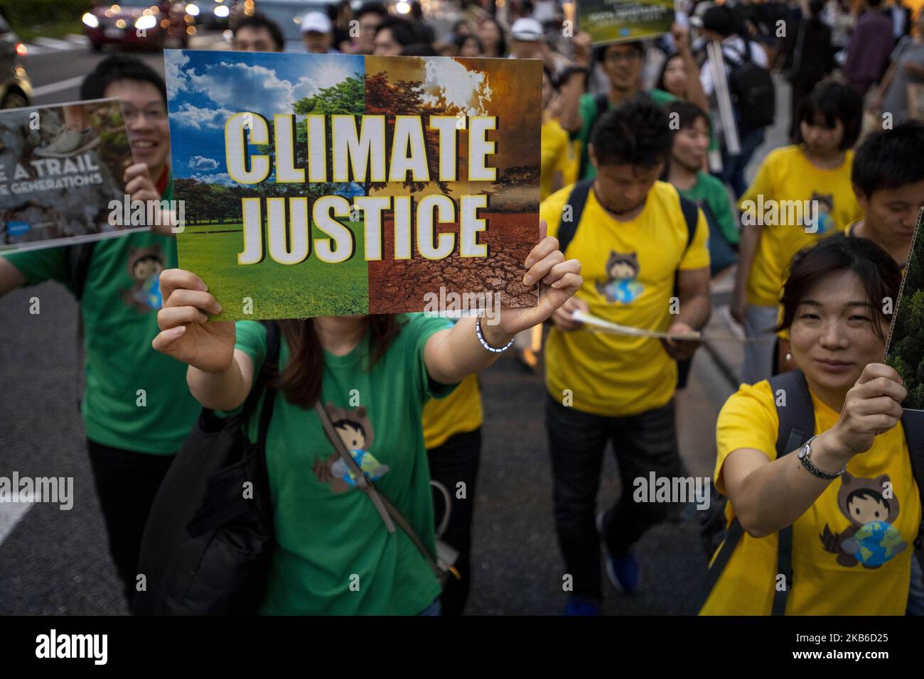 Les participants se sont produits le vendredi pour une future manifestation de mouvement lors d'une journée nationale d'action contre le changement climatique à 20 septembre 2019 à Tokyo, au Japon. Les activistes exigent de prendre une voie politique rapide vers la réduction des émissions de CO2 et la lutte contre le réchauffement des températures de la Terre (photo d'Alessandro Di Ciommo/NurPhoto) Banque D'Images