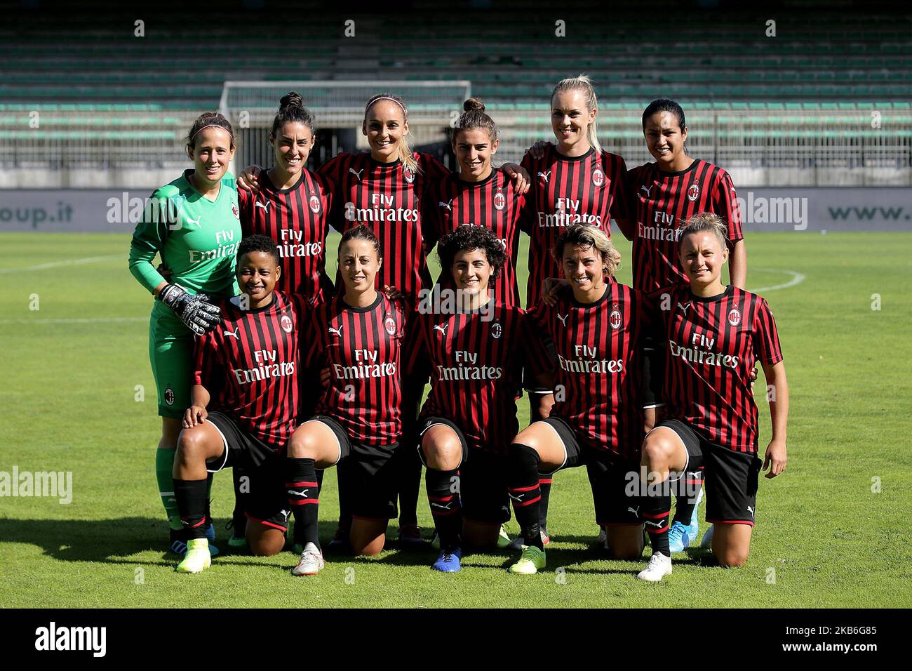 Composition de l'équipe de l'AC Milan pendant la série femmes Un match entre l'AC Milan et Orobica au Stadio Brianteo sur 21 septembre 2019 à Monza, Italie. (Photo de Giuseppe Cottini/NurPhoto) Banque D'Images