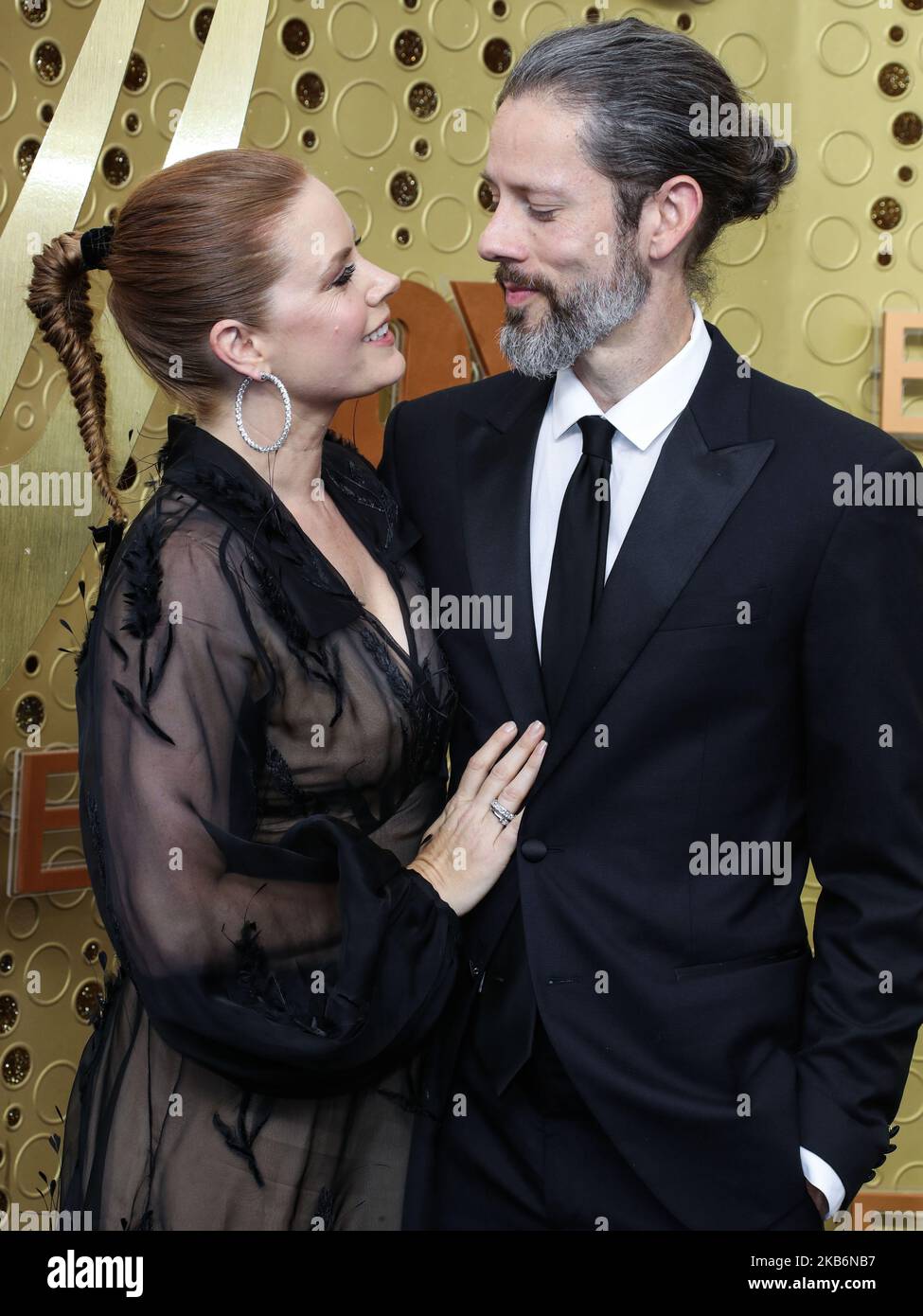 LOS ANGELES, CALIFORNIE, États-Unis - SEPTEMBRE 22 : Amy Adams et Darren le Gallo arrivent aux Primetime Emmy Awards 71st qui se tiennent au Microsoft Theatre L.A. Vivez sur 22 septembre 2019 à Los Angeles, Californie, États-Unis. (Photo par Xavier Collin/image Press Agency/NurPhoto) Banque D'Images