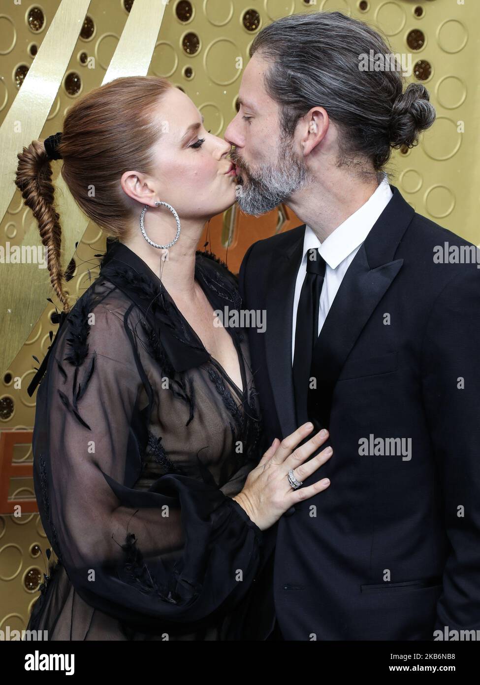 LOS ANGELES, CALIFORNIE, États-Unis - SEPTEMBRE 22 : Amy Adams et Darren le Gallo arrivent aux Primetime Emmy Awards 71st qui se tiennent au Microsoft Theatre L.A. Vivez sur 22 septembre 2019 à Los Angeles, Californie, États-Unis. (Photo par Xavier Collin/image Press Agency/NurPhoto) Banque D'Images