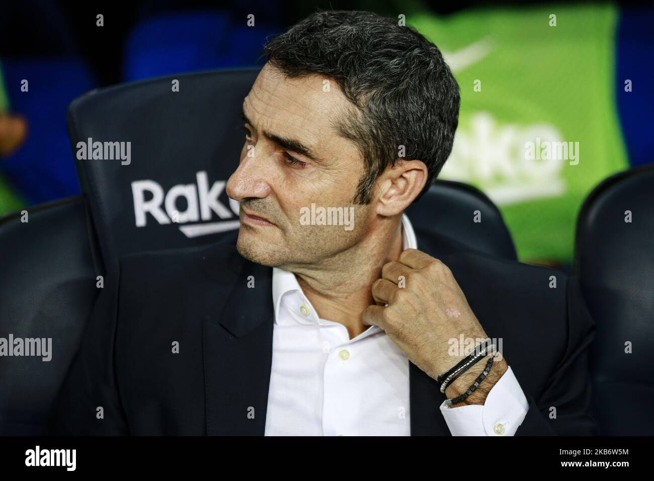 Ernesto Valverde de l'Espagne du FC Barcelone lors du match de la Liga entre le FC Barcelone et Vilareal au Camp Nou Stadium à Barcelone 24 du septembre 2019, Espagne. (Photo par Xavier Bonilla/NurPhoto) Banque D'Images