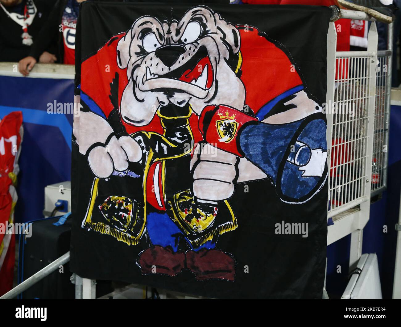 Lillie Mascot lors du groupe de Ligue Champion H de l'UAFA entre Lillie OSC et Chelsea au stade Pierre-Mauroy , Lillie, France, le 02 octobre 2019 (photo par action Foto Sport/NurPhoto) Banque D'Images