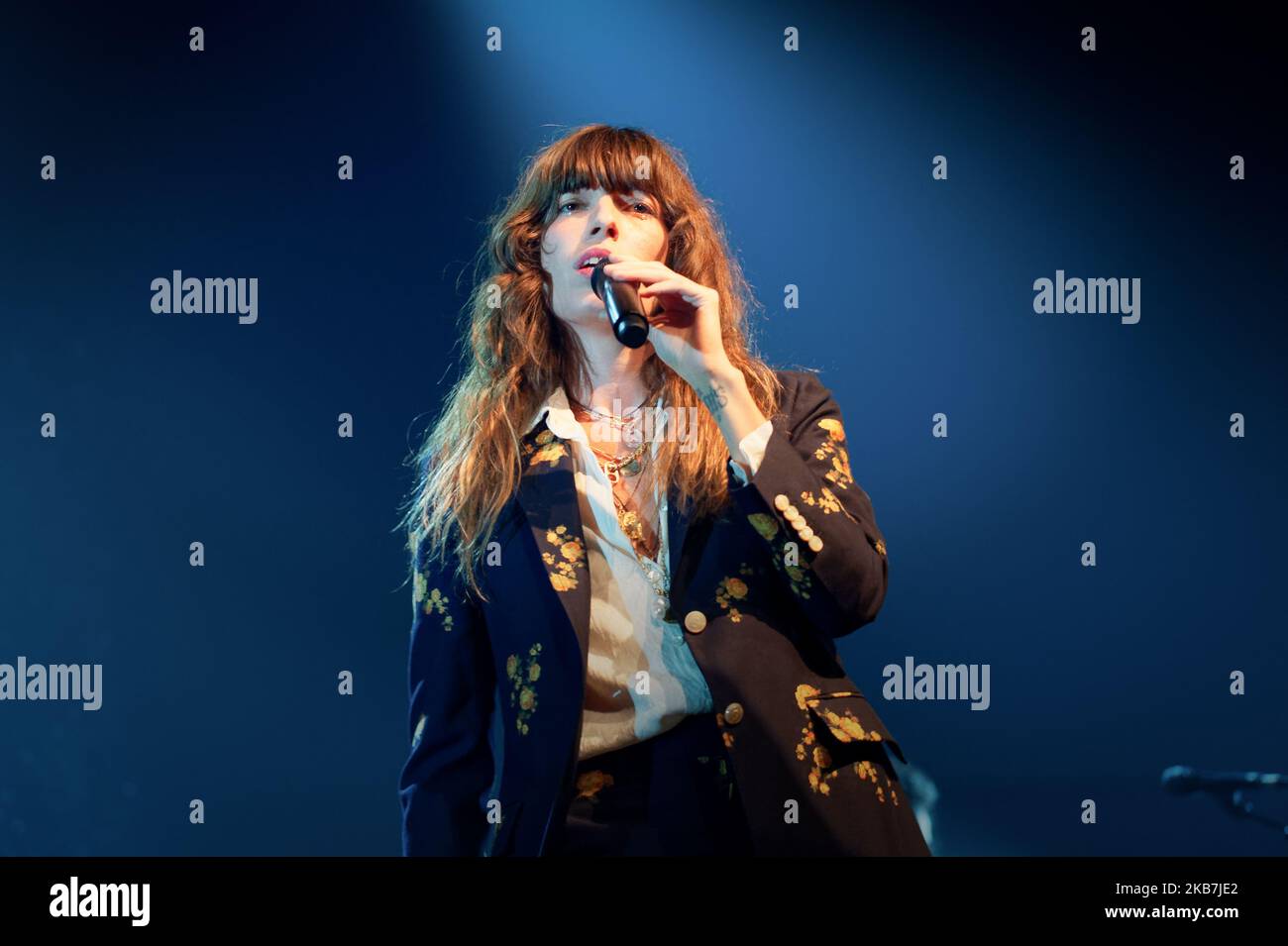 L'actrice et chanteuse Lou Doillon (fille de l'actrice Jane Birkkin et du cinéaste Jacques Doillon) se produit dans la salle de concert Carre Belle-feuille pour la sortie de son nouvel album SOLILOQUIE sur 04 octobre 2019, à Boulogne-Billancourt, Paris, France. (Photo de Daniel Pier/NurPhoto) Banque D'Images