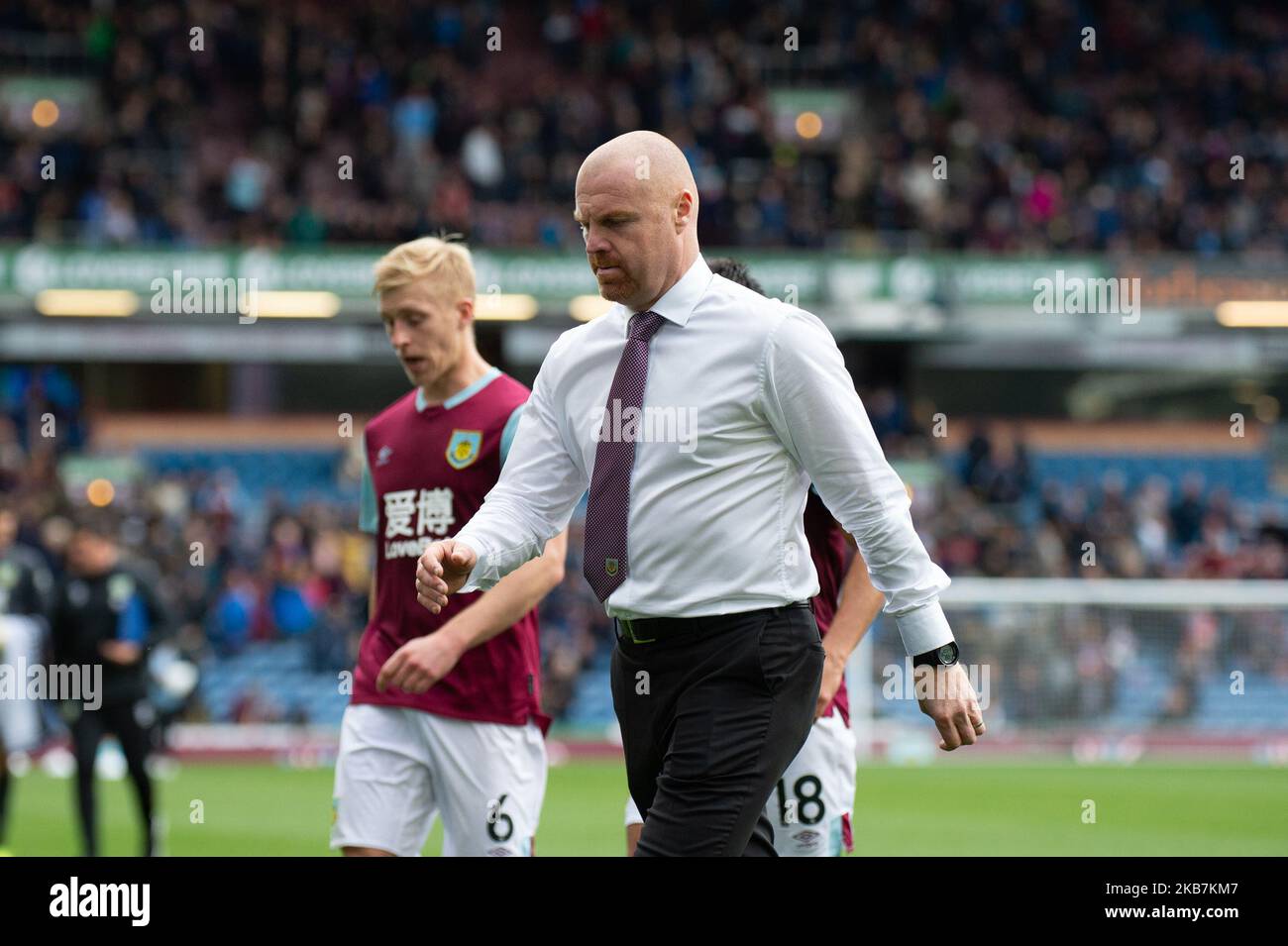 Sean Dyche, directeur de Burnley, lors du match de la Premier League entre Burnley et Everton à Turf Moor, Burnley, le samedi 5th octobre 2019. (Crédit : Pat Scaasi | MI News) la photographie ne peut être utilisée qu'à des fins éditoriales dans les journaux et/ou les magazines, licence requise pour une utilisation commerciale (photo de MI News/NurPhoto) Banque D'Images